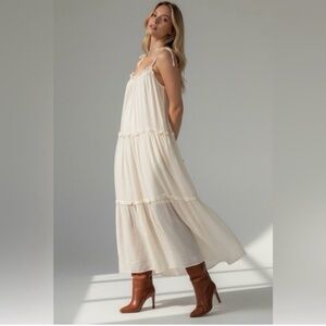 &merci beautiful cream maxi dress runs large